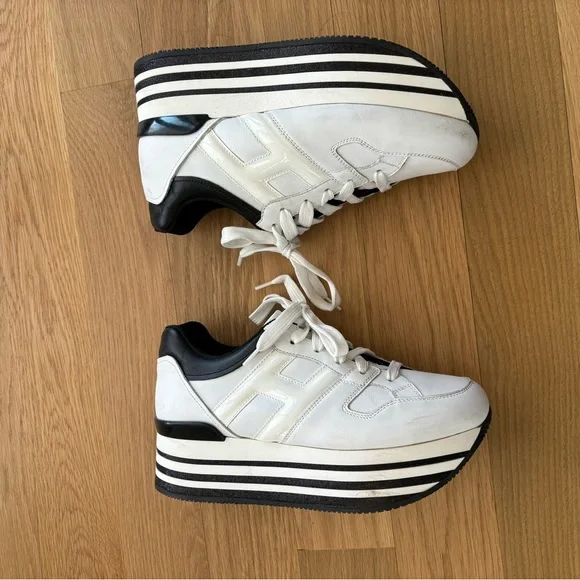 Hogan white leather platform sneakers Size 8 - Picture 5 of 10